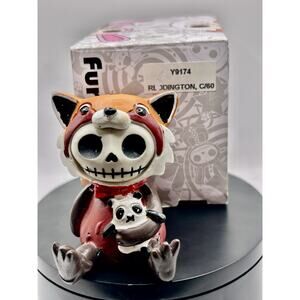 NIB Furrybones Figurine “Reddington” Skeleton in Red Panda Costume Collectible